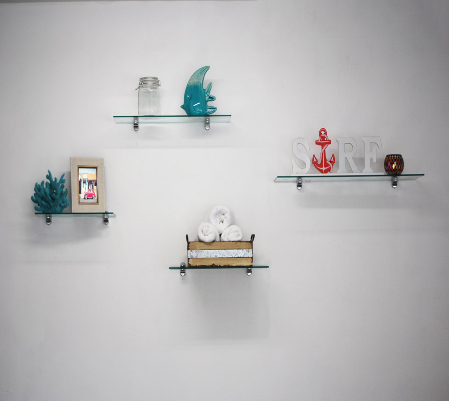 Abolos Tempered Glass Floating Rectangle Shelf & Reviews Wayfair